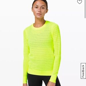 💛 Lululemon Swiftly Breathe Long Sleeve Neon Yellow Top Sz 8 💛